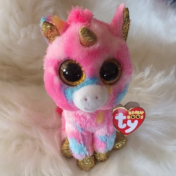 Ty Beanie Boos Multi Color Unicorn Fantasia NWT - Picture 1 of 8